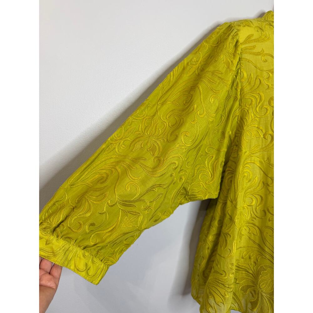 Pilcro Anthropologie Bella Embroidered Buttondown Blouse Line Relax Women's 2X - Picture 5 of 14